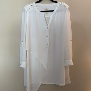 NWOT Chico’s Women’s White Petite Modern Utility Tunic Size 2